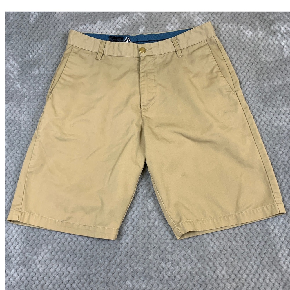 Volcom Corpo Class Frickin Chino Shorts Mens 32 Tan Khaki Twill Casual Skate